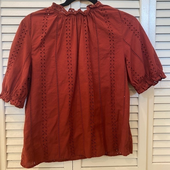 Universal Thread Rust Eyelet Blouse - Picture 2 of 5